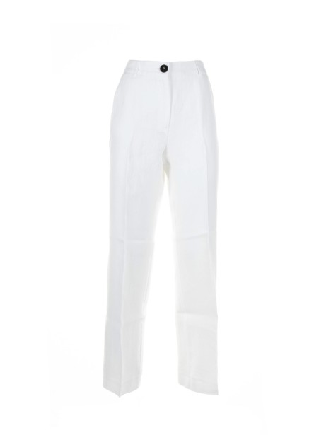 Pantalone bianco a vita alta