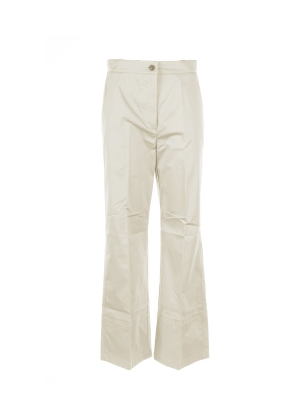 High-waisted wide leg trousers