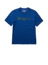 Blue crew neck T-shirt in cotton