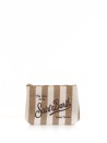 Aline Terry clutch bag with beige brown stripes