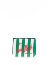 Aline clutch bag in green and white striped sponge