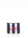 Aline clutch bag with white and blue stripes