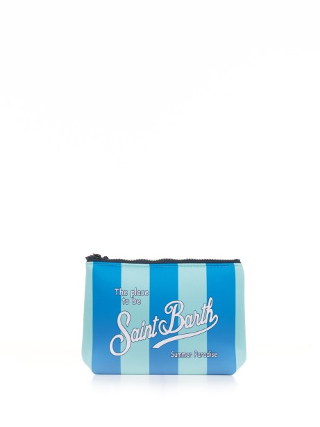 Aline clutch bag with light blue stripes