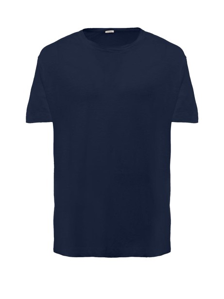 Blue linen and jersey T-shirt