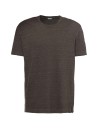 Brown linen and jersey T-shirt