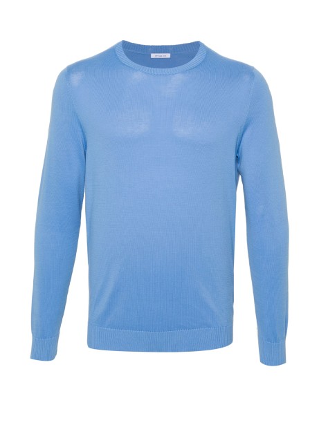 Maglia girocollo azzurro in cotone