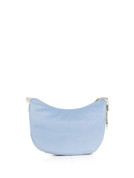 Luna small shoulder bag in Op fabric and leather
