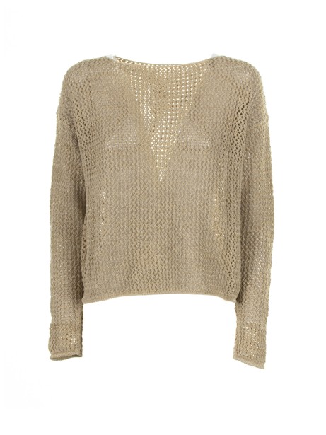 Beige perforated sweater