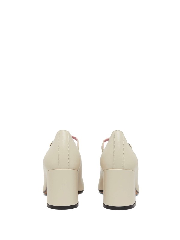 Cinturino bianco beige in pelle