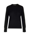 Black cashmere crew-neck sweater