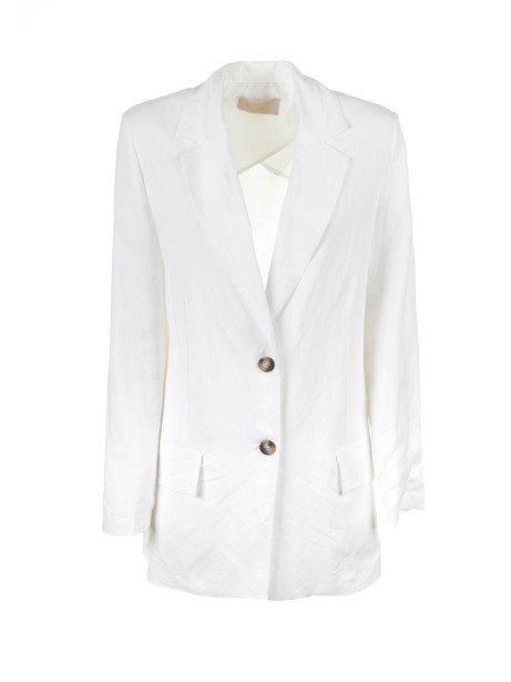 White linen single-breasted jacket