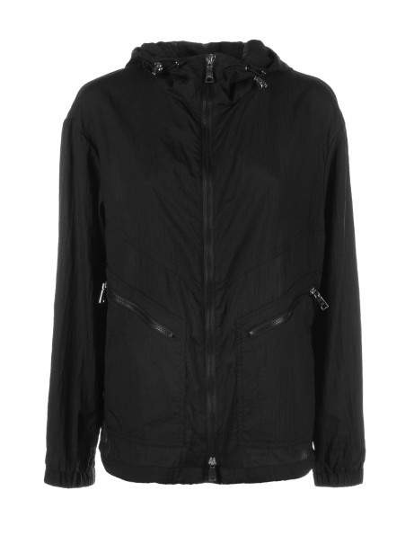 Black jacket with zip and hood