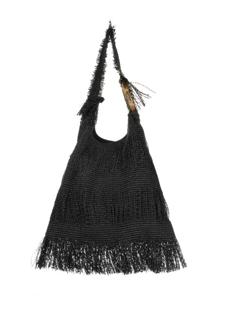 Shopping bag Picasso nera con frange