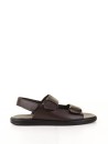 Sandal in dark brown leather and rubber sole