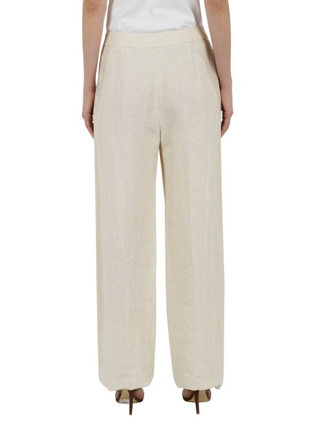 Soft sand high-waisted trousers