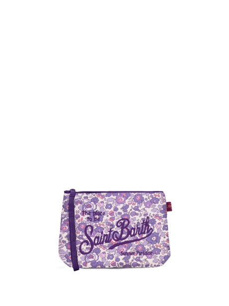Aline lilac clutch bag with flower pattern