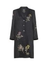 Hand-embroidered pure linen duster coat