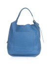Tote bag in pelle color jeans
