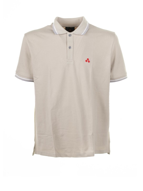 Beige polo shirt with contrasting logo Beige polo shirt with contrasting logo