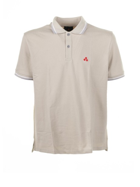 Beige polo shirt with contrasting logo Beige polo shirt with contrasting logo