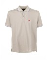 Beige polo shirt with contrasting logo