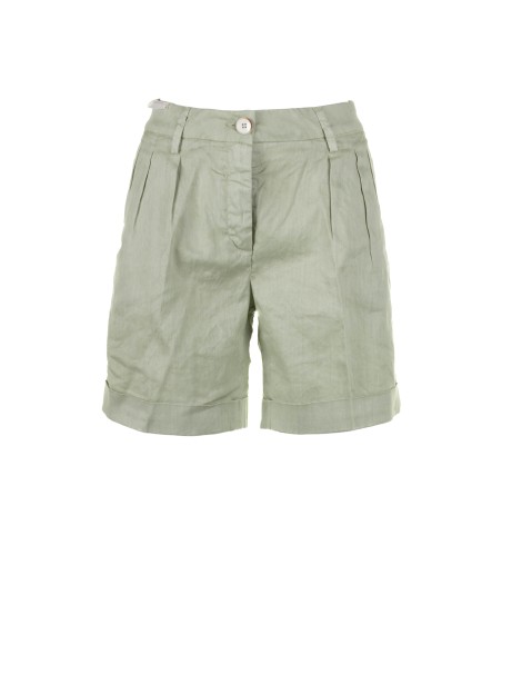 Apple green women's high-waisted Bermuda shorts