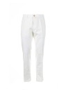 Pantalone bianco in cotone e lino