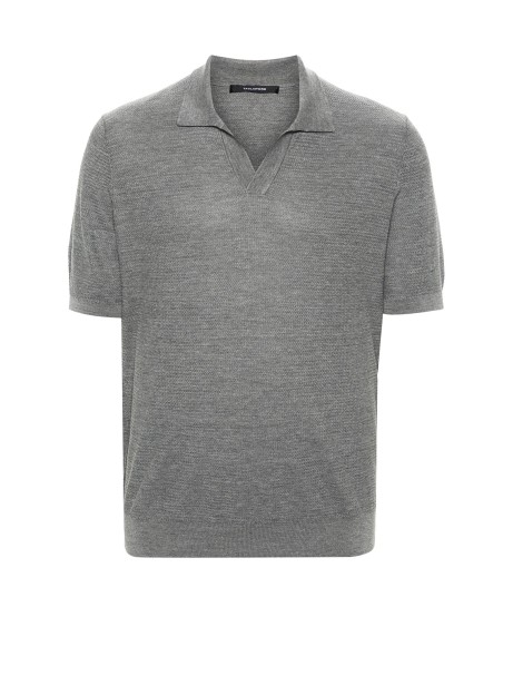 Gray polo shirt with short sleeves Gray polo shirt with short sleeves