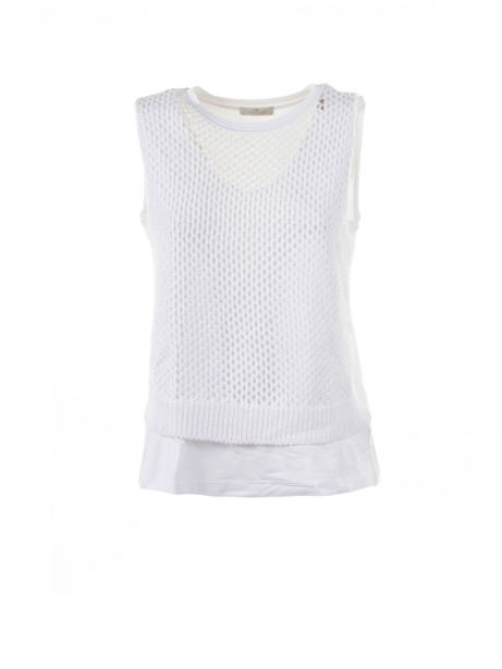 White perforated tank top