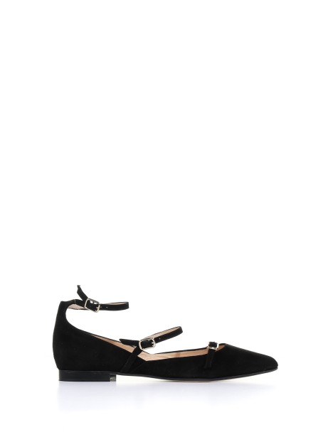 Suede ballerina with straps Suede ballerina with straps