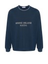 Blue crewneck sweatshirt with logo writing