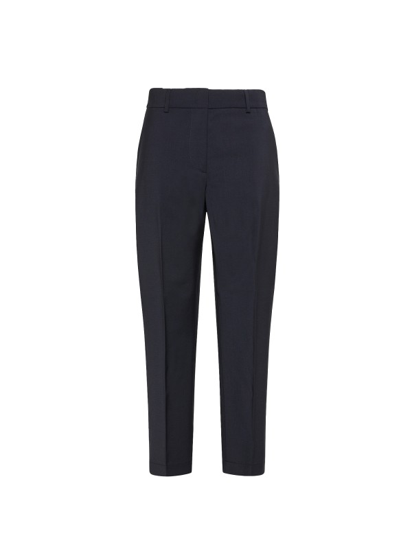Navy blue trousers in fresh wool