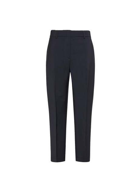 Navy blue trousers in fresh wool