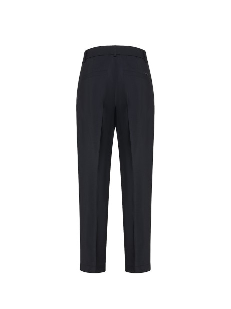 Navy blue trousers in fresh wool 2