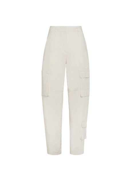Cream high-waisted trousers
