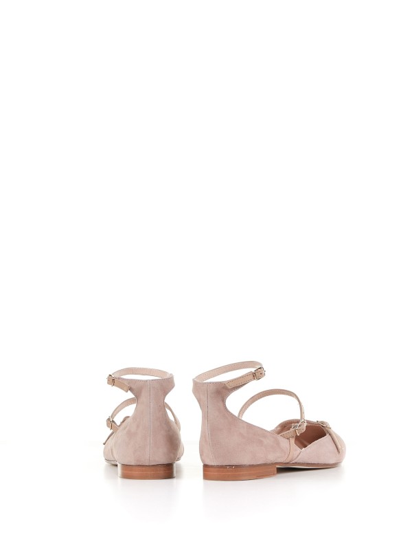 Ballerina in nappa con cinturini