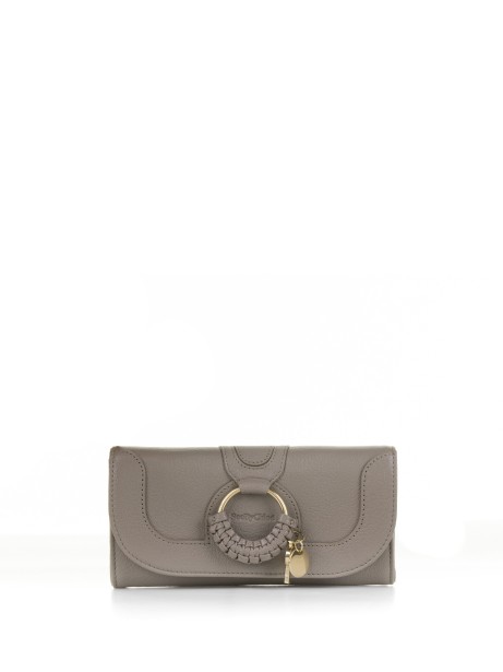 Hana gray leather wallet