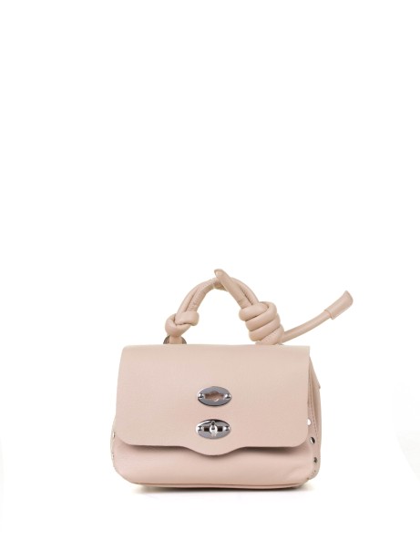 Borsa Postina Piuma Knot baby rosa in pelle