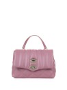 Pink Veneta postman bag in padded leather