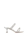 White double band sandal with heel