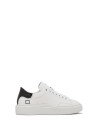 White women's sneaker in leather and black heel