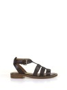 Low sandal in chocolate leather