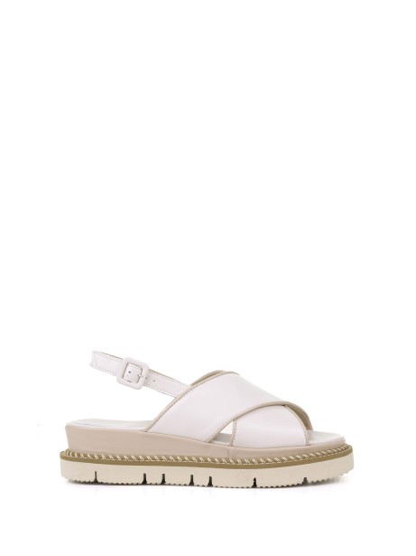 White beige nappa leather sandal