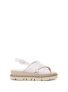 White beige nappa leather sandal