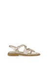 Flat sandal in laminated leather