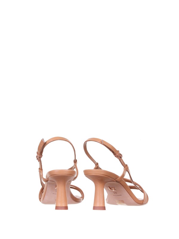Sandals In Camel Leather