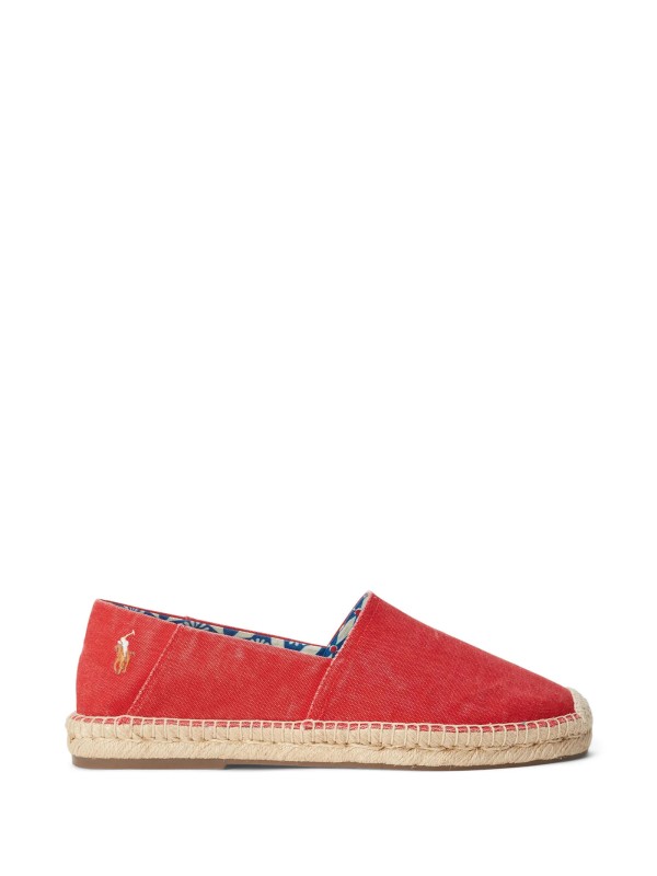 Red espadrilles with logo