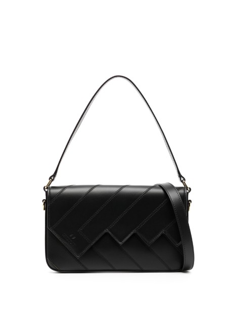 Flap Wave black leather shoulder bag Flap Wave black leather shoulder bag