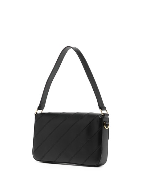Borsa a spalla Flap Wave nera in pelle 2