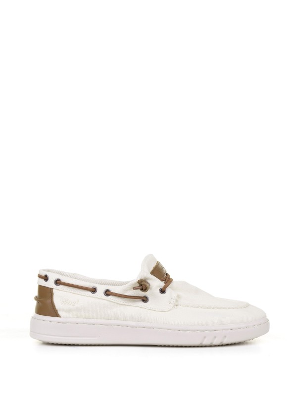 Beige white boat moccasin Beige white boat moccasin